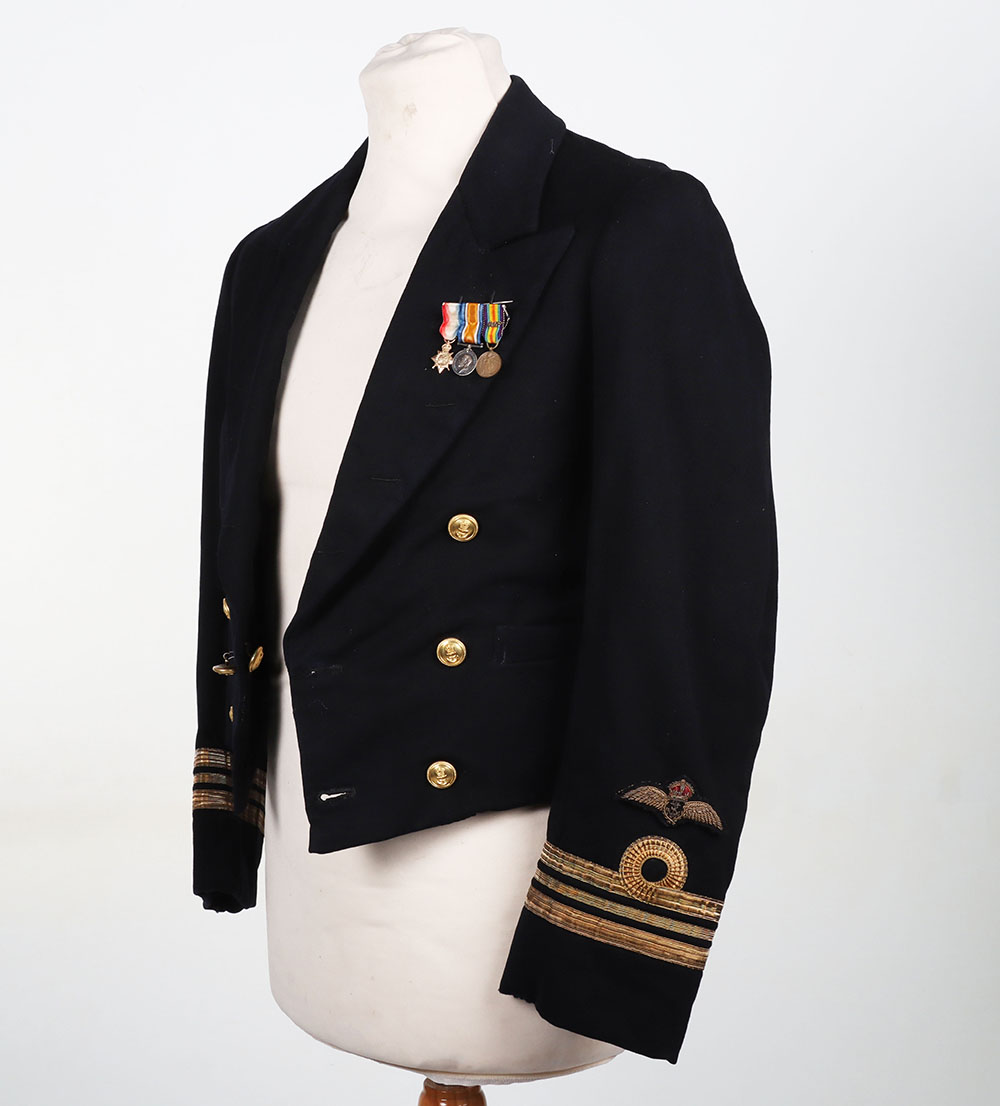 WW2 British Royal Navy Fleet Air Arm Officers Mess Jacket with Miniature Medals - Image 2 of 8