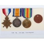 A 1914-15 Star medal trio to a recipient in the Essex Regiment who transferred to the Labour Corps a