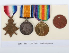 A 1914-15 Star medal trio to a recipient in the Essex Regiment who transferred to the Labour Corps a