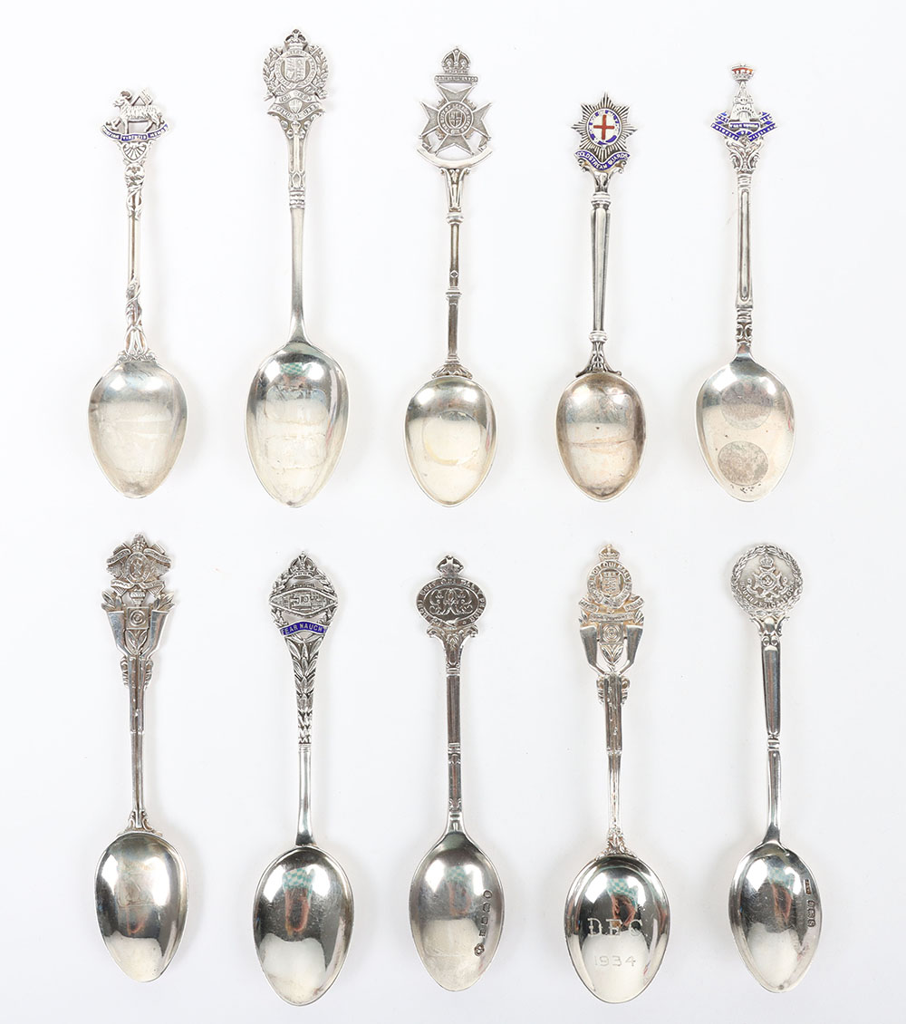 Hallmarked  Silver Regimental Spoons