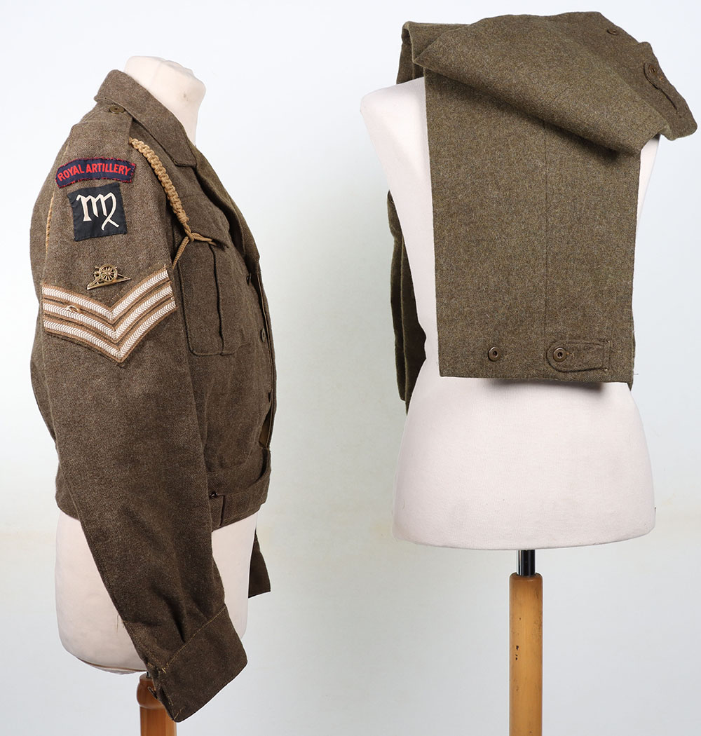 WW2 RA Battle Dress Blouse and Trousers - Image 5 of 6