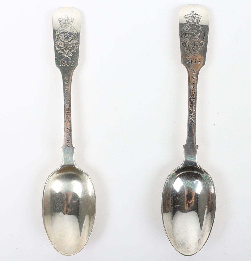 Hallmarked  Silver Royal Guernsey Militia Spoons