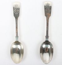 Hallmarked Silver Royal Guernsey Militia Spoons