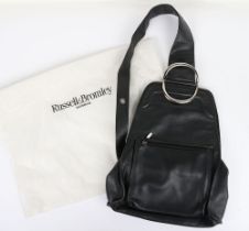 Russell & Bromley Black Leather Single Strap Crossbody Bag