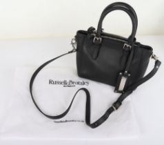 Russell & Bromley Black Leather Double Zip Mini Bag