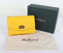 Mulberry Darley Canary Yellow Flap/Clutch Bag