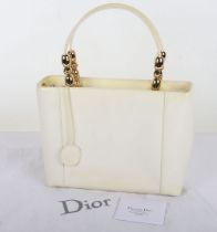 Dior Marris Pearl Cream/Yellow White Handbag with Gold Hardware, circa 2004