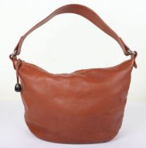Loewe Vintage Brown Leather Shoulder Bag, with Paisley Lining, circa 1970