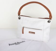 Russell & Bromley White & Tan Leather Handbag