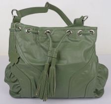 Darlington Large Green Shoulder Bag with Tassle