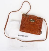 Russell & Bromley Brown Croc/Snake Style Leather Mini Shoulder Bag