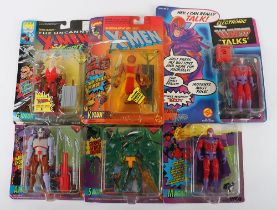 Six Marvel Toy Biz Tyco 90s X-Men cartoon action figures sealed carded,