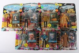Seven Star Trek The Next Generation Movie Series action figures carded sealed, Playmates 1994-1995,