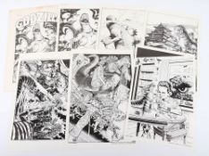 Ten Godzilla 1988 Dark Horse Comics Selection of Artwork prints, 