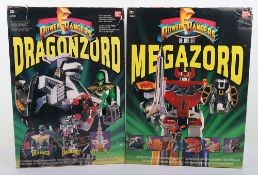 Two Mighty Morphin Power Rangers Deluxe Megazord 2260, Dragonzord 2270, Bandai 1993, 