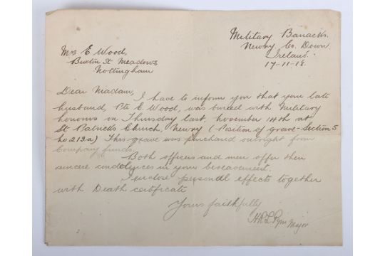 Paperwork and Death Letter from CO in Irland - Image 4 of 4