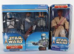 Two Star Wars 12 inch Action Figures Dolls boxed 2002 Hasbro.