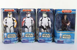 Four Star Wars Attack of the Clones 12 inch Action Figures Dolls Boxed Hasbro.