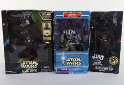 Three Star Wars Darth Vader 12 inch Action Figures Dolls Boxed Kenner Hasbro.