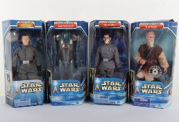 Four Star Wars 12 inch Action Figures Dolls Boxed Hasbro 2002.