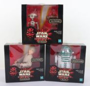 Three Star Wars Episode 1 Fully Posable Action Figures Dolls Boxed Hasbro 1998-1999.