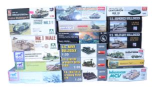 Good collection of eighteen 1:35 scale plastic model Army vehicles and Tank kits,