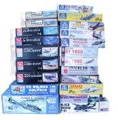 Collection of twenty-one 1:48 and 1:72 scale plastic model Aircraft kits,