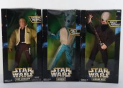 Three Star Wars 12 inch Action Figures Dolls boxed Action Collection 1998 sealed Kenner.