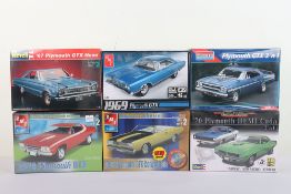 Six Model Car kits 1:25 1:24 Scale AMT Ertl, MPC Ertl, Revell,  all new in box.