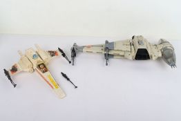 Two Vintage Star Wars Vehicles B-Wing and X-Wing Fighters Kenner.
