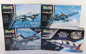 Four Revell 1:72 and 1:44 Aircraft Space Model Kits new in box.