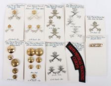 Collection of Officers Silver & Gilt, Anodised & Other Ranks Cap, Collar & Buttons