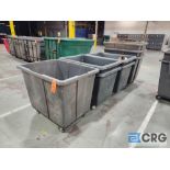 Lot of (8) 44 inch X 32 inch portable plastic tub carts