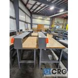Lot of (2) ass't workbenches with wood table tops