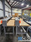 Lot of (2) ass't workbenches with wood table tops