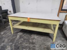 80 inch X 46 inch wood work table with with undershelf