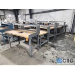 Lot of (2) asst workbenches with wood table tops