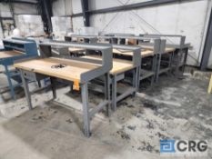 Lot of (2) asst workbenches with wood table tops