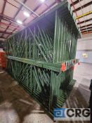 Lot of (30) 16 ft tear drop pallet rack uprights, (16 ft tall X 48 inch deep, 3 X 3 inch) (Green)