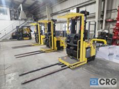 Hyster R30XMS3 electric order picker, 5765 hrs, 72 inch forks, 40 inch wide X 28 inch deep platform,