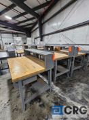 Lot of (3) ass't workbenches with wood table tops