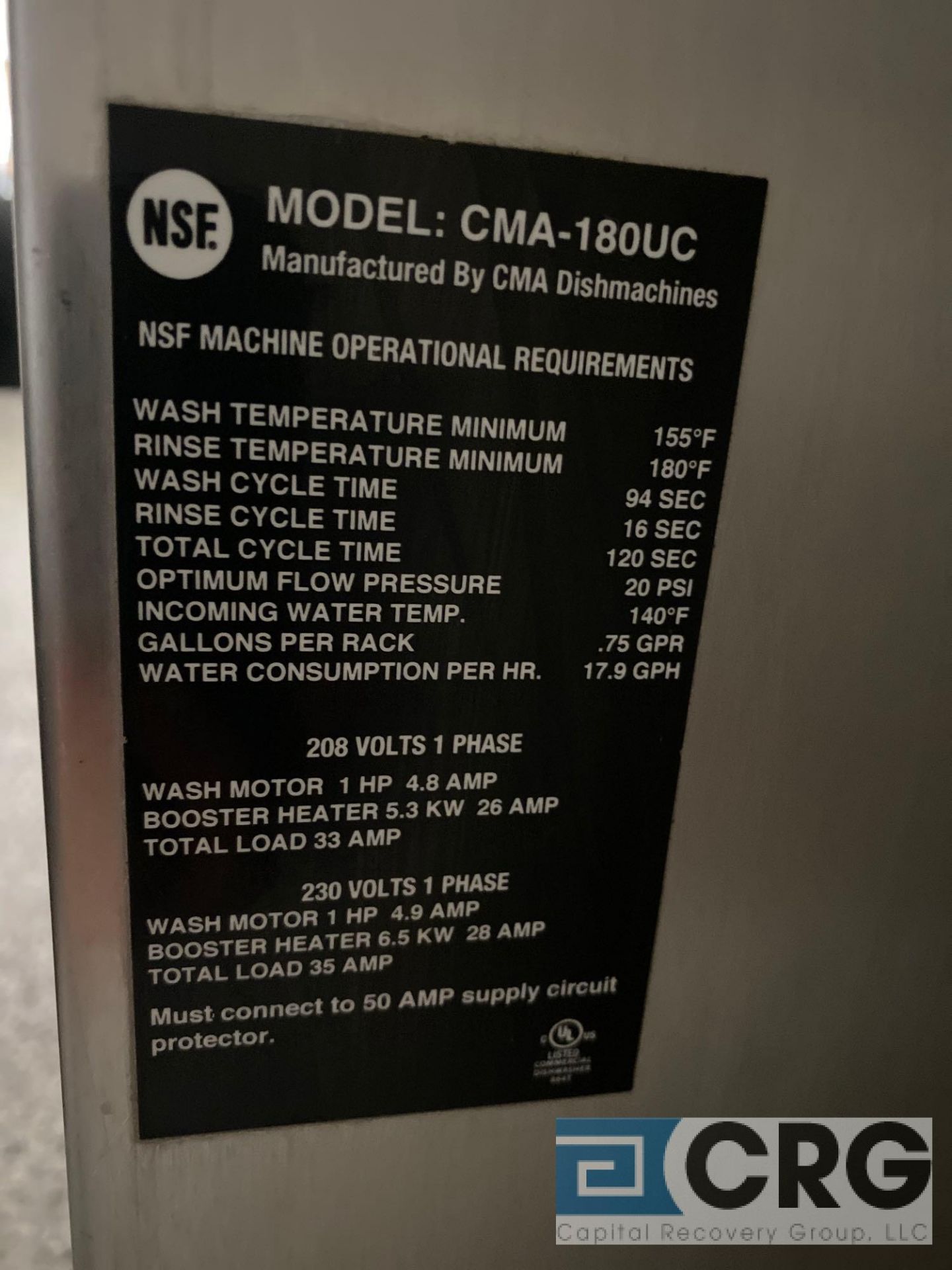 CMA Undercounter Washer - Image 3 of 3