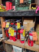 Lot of (16) assorted fire extinguishers, (CERTIFIED TILL AUGUST 2024)