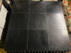 Lot of (55) 3ft x 3ft black signature dance floor sections (1 foot X 1 foot squares stored as 3ft