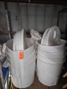 Lot of (8) Giffey 75 gallon plastic white barrels