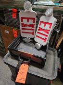 Lot of (18) wired exit combo lights with shutoff switch