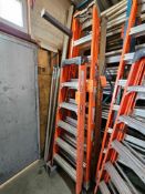 Lot of (2) assorted fiberglass ladders, (1) 8 foot, (1) 6 foot