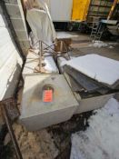 Lot of (10) 500 pound concrete blocks with covers (Late Delivery after March 19)