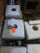 Lot of (10) 500 pound concrete blocks with covers  (Late Delivery after March 19)