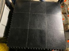 Lot of (55) 3ft x 3ft black signature dance floor sections,(1 foot X 1 foot squares stored as 3ft